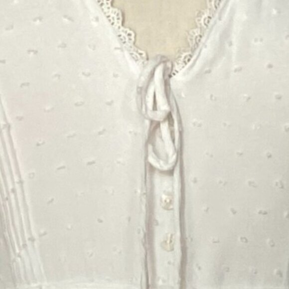 Lulus Completely In Love White Swiss Dot Button-Front Maxi Dress Cottagecore-XL - Picture 5 of 16